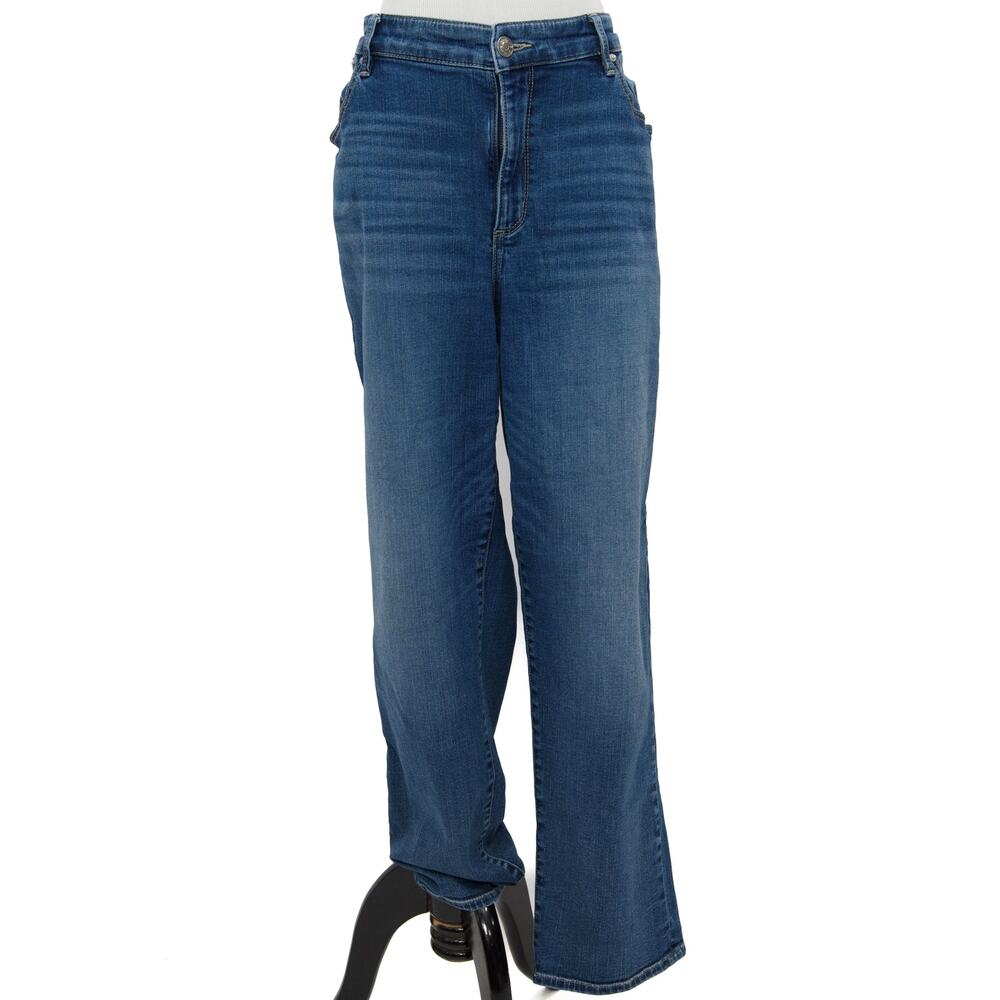 Chico's The Platinum Boyfriend Medium Wash Stretch Denim Jeans Size 16 3R